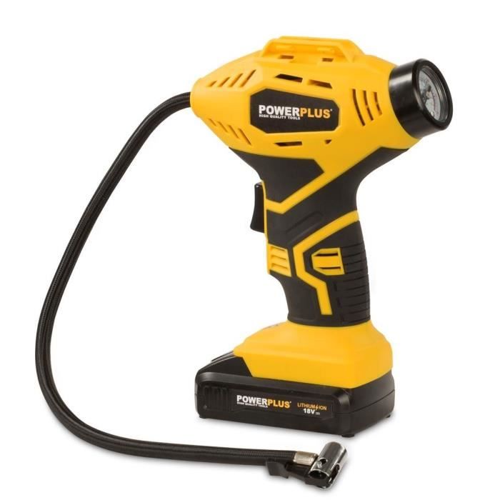 Compresseur/Gonfleur d'air portable sans fil 18V - POWERPLUS - Pompe ŕ air - Facile ŕ manipuler