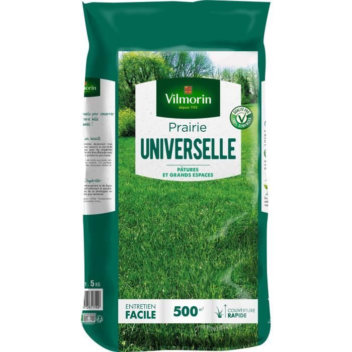 Semences Prairie universelle VILMORIN - Sac 5 kg - 500 m˛ - Idéale pour vos animaux