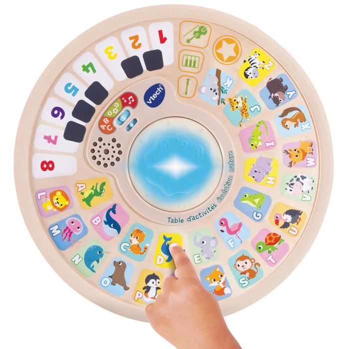 Table d'activités évolutive VTECH BABY - Nature - Jouet en bois certifié FSC - 9 mois a 4 ans