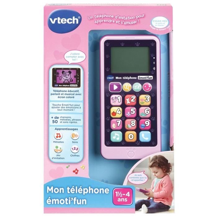 Téléphone Emoti'Fun - VTECH - Rose - Enfant 18 mois - 12 touches lumineuses et tactiles