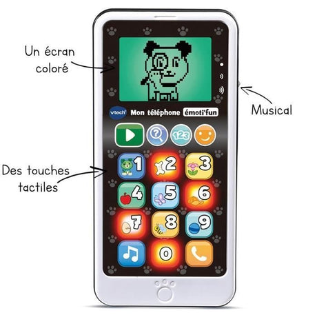 VTECH - Mon Téléphone Emoti'Fun - Noir