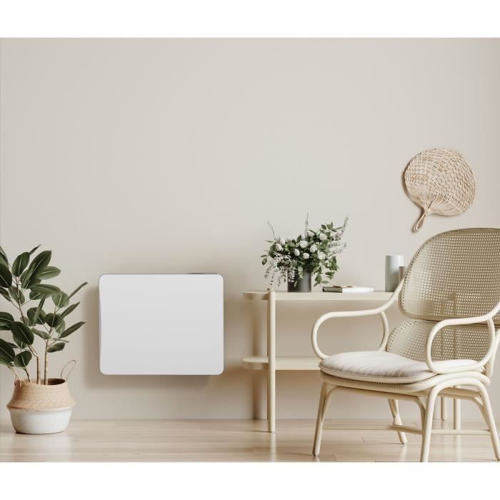 Radiateur électrique a inertie - 1000W - WARM TECH - Céramique - 230V - Jusqu'a 40m3 - Blanc