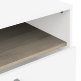 Commode - WATSON - 6 tiroirs - Chene Kronberg / Blanc mat - 162,7 x 39,5 x 81,1 cm - DEMEYERE