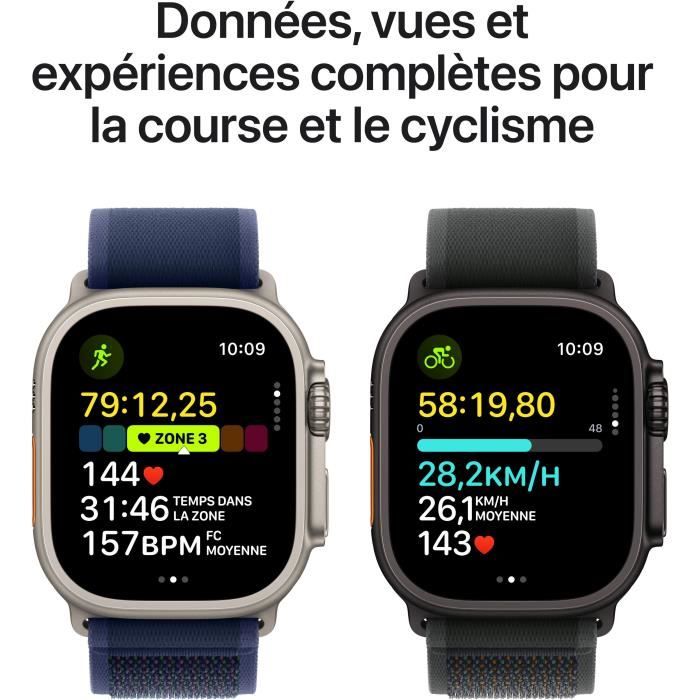 Apple Watch Ultra 2 GPS + Cellular - 49mm - Boîtier Natural Titanium - Bracelet Tan Alpine Loop - Large