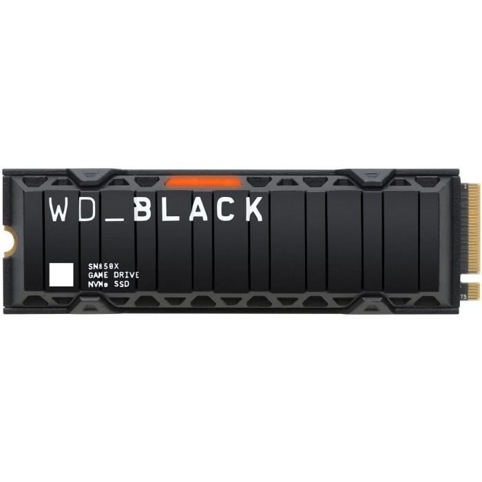 WESTERN DIGITAL Disque dur SN850X - NVME SSD - 2TB interne - Format M2 avec radiateur - Noir
