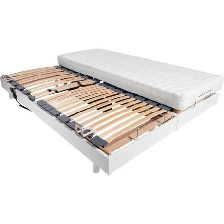 Ensemble relaxation matelas + sommiers électriques 2x90x200 - Mousse - Ferme - TALCA Fabrication française