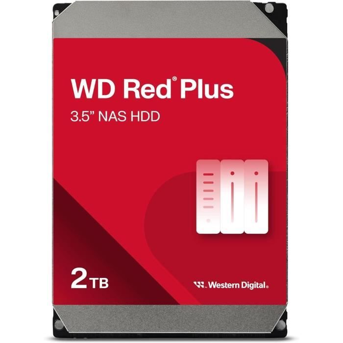 Disque Dur 3,5" Western Digital Red Plus 2To 64Mo - S-ATA 3,5"