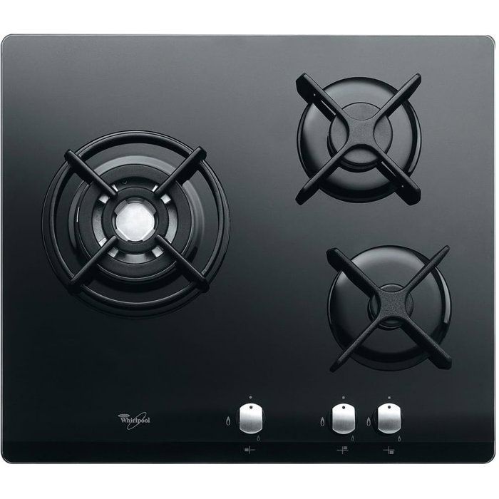 Table de cuisson Gaz - WHIRLPOOL AKT404NB - 3 foyers - 6350W - L59 x P51cm - Noir