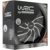 Lot de 4 enjoliveurs Bi-couleur gris & noir 15 pouces - WRC - TURBO - Look racing - Fixation simple et rapide par clips