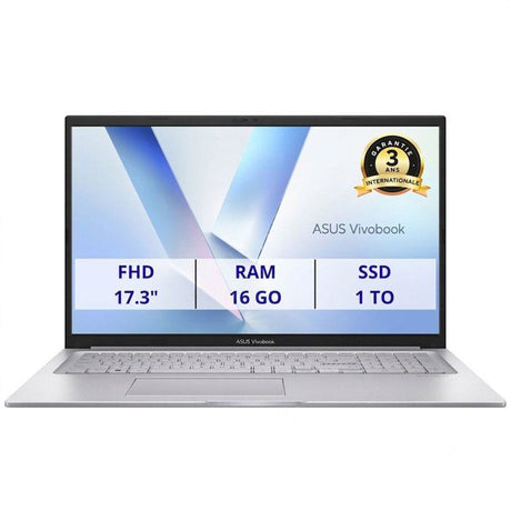 PC Portable ASUS VivoBook 17 X1704 : Sans Windows - 17.3 FHD - Intel Core 7 150U - RAM 16Go - 1To SSD