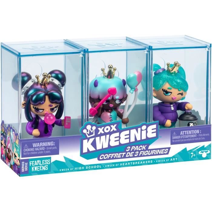 Pack de poupées - XOX KWEENIE - Série Fearless - 13 cm - 3 poupées incluses - Finitions uniques