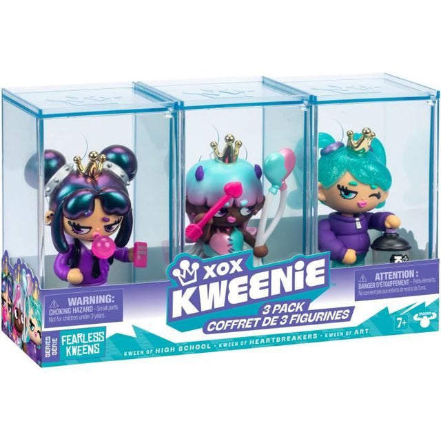 Pack de poupées - XOX KWEENIE - Série Fearless - 13 cm - 3 poupées incluses - Finitions uniques