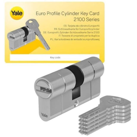 Cylindre haute sécurité YALE Série 2100 - débrayable 40x50 mm - 10 goupilles - 5 clés réversibles