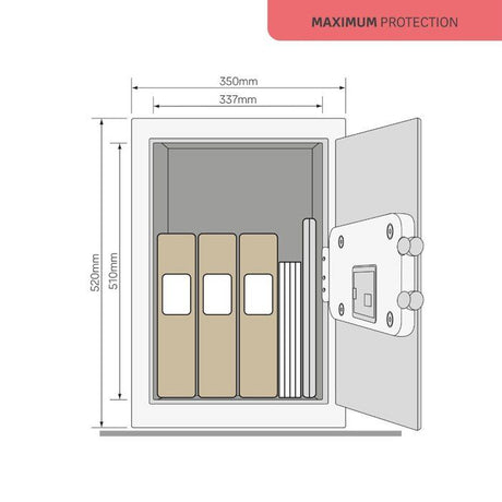 YALE Coffre-fort haute sécurité a serrure électronique (Certifié SKG), format professionnel H.52 x l.35 x P.36 cm (49,8 L)