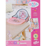 Chaise haute pour poupon - BABY BORN - Se fixe sur la table - Jouet d'imitation - Rose - Des 3 ans