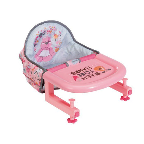 Chaise haute pour poupon - BABY BORN - Se fixe sur la table - Jouet d'imitation - Rose - Des 3 ans