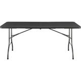 Table de réception pliante - TERRANOVA - Noir - Structure en acier et Plateau en Polyéthylene PEHD - 8 personnes - 180x74xH73,5 cm
