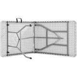 Table de réception pliante - TERRANOVA - Blanche - Structure acier et Plateau en Polyéthylene PEHD - 8 personnes - 180x74xH73,5 cm