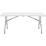 Table de réception pliante - TERRANOVA - Blanche - Structure acier et Plateau en Polyéthylene PEHD - 8 personnes - 180x74xH73,5 cm