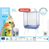 ZOLUX Cage grillagée surélevée pour oiseau Néolife - Pour perruche, calopsitte, canari - 81 x 48 x 152 cm - Néolife - Bleu