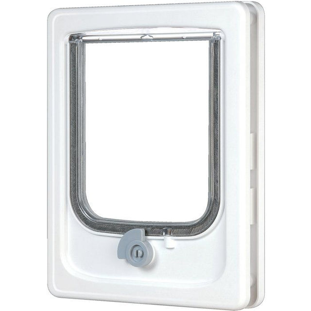 Chatiere 4 positions - ZOLUX - L20 x H25 cm - Pour porte bois, PVC, métal - Catwalk - Blanc