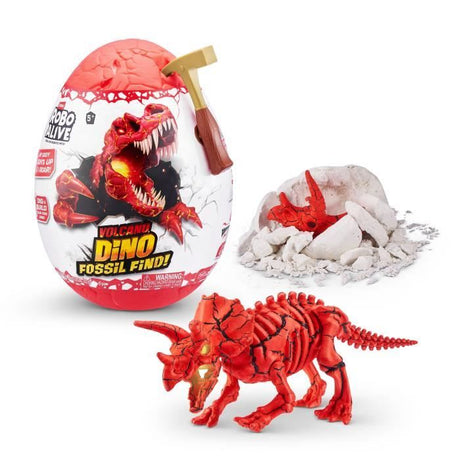 Jeu de fouille - ZURU - ROBO ALIVE Volcano Fossil Find S2 - Fossiles de dinosaures - Sons et lumieres - Roche et sable