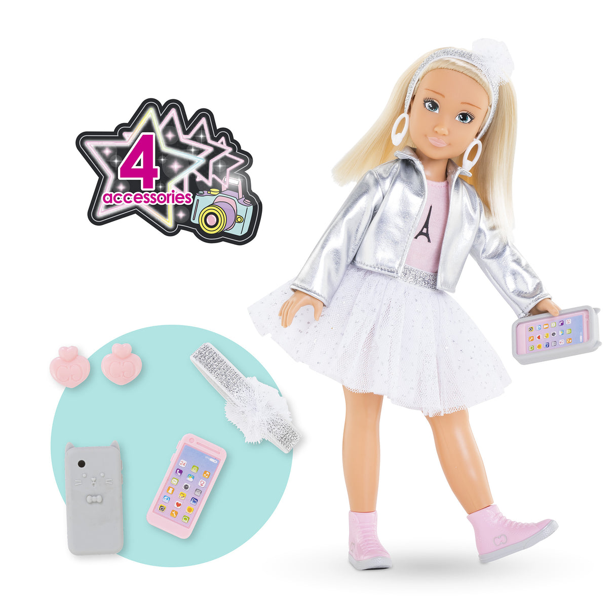 Poupée Mannequin - COROLLE - Valentine Fashion Week Paris - 28 cm - 4 accessoires - Senteur vanille - Des 4 ans
