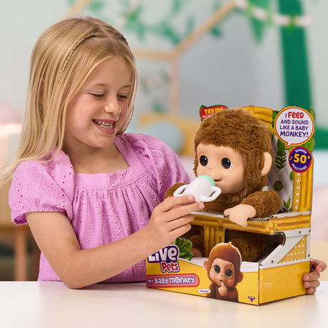 Mon Bébé Singe - MOOSE TOYS - LITTLE LIVE PETS - Singe interactif avec accessoires
