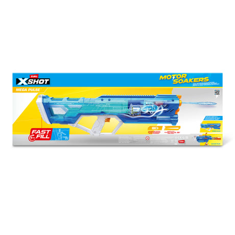 Pistolet a eau motorisé - ZURU - X-SHOT Mega Pulse - Remplissage rapide - Batterie rechargeable - Portée 9 m - Réservoir 1,1 L