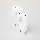 Chargeur secteur Nanocable 2x USB-C 30W (Blanc)