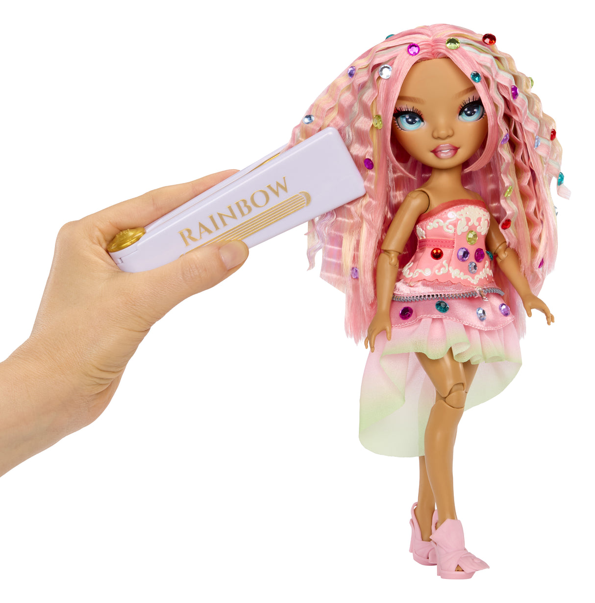 Rainbow High - Poupée Mannequin Be Dazzling - Adeline Rose - 28 cm - Pierres précieuses scintillantes et accessoires inclus