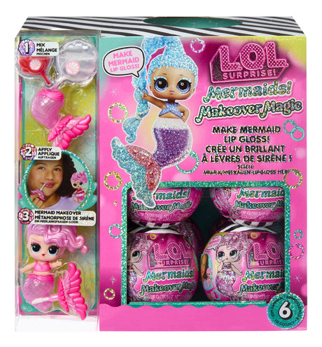 L.O.L. Surprise! - Sirenes  - Brillant a Levres a faire soi-meme, Mélangez et créez du Maquillage, 6 Poupées a Collectionner -  4 an