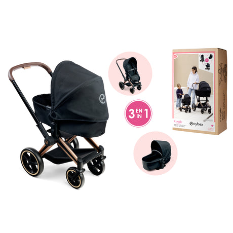 Landau 3-en-1 - COROLLE - Cybex Priam - Pour poupons de 36 a 42 cm - Gris - Des 3 ans