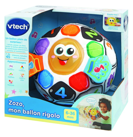 VTECH BABY - Balle d'Éveil - Zozo, Mon Ballon Rigolo - Jouet Éducatif pour Bébé de 6 a 36 Mois