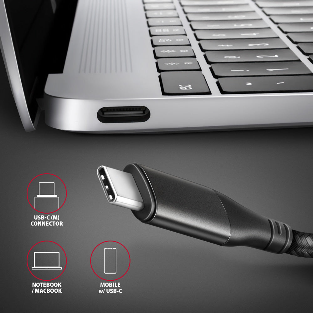 Câble Adaptateur Axagon USB-C vers HDMI 2.0a 1,8m MM (Noir)