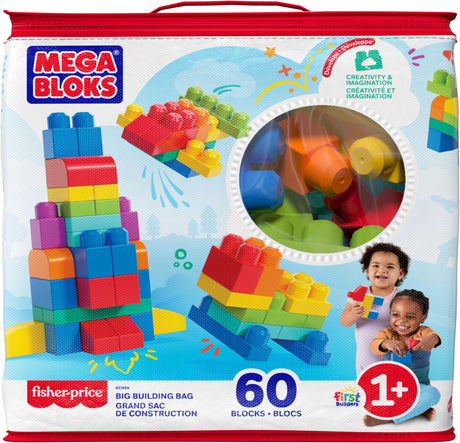 Mega Bloks - Sac Medium Classique 60 briques - Briques de construction  - 12 mois et + DCH55