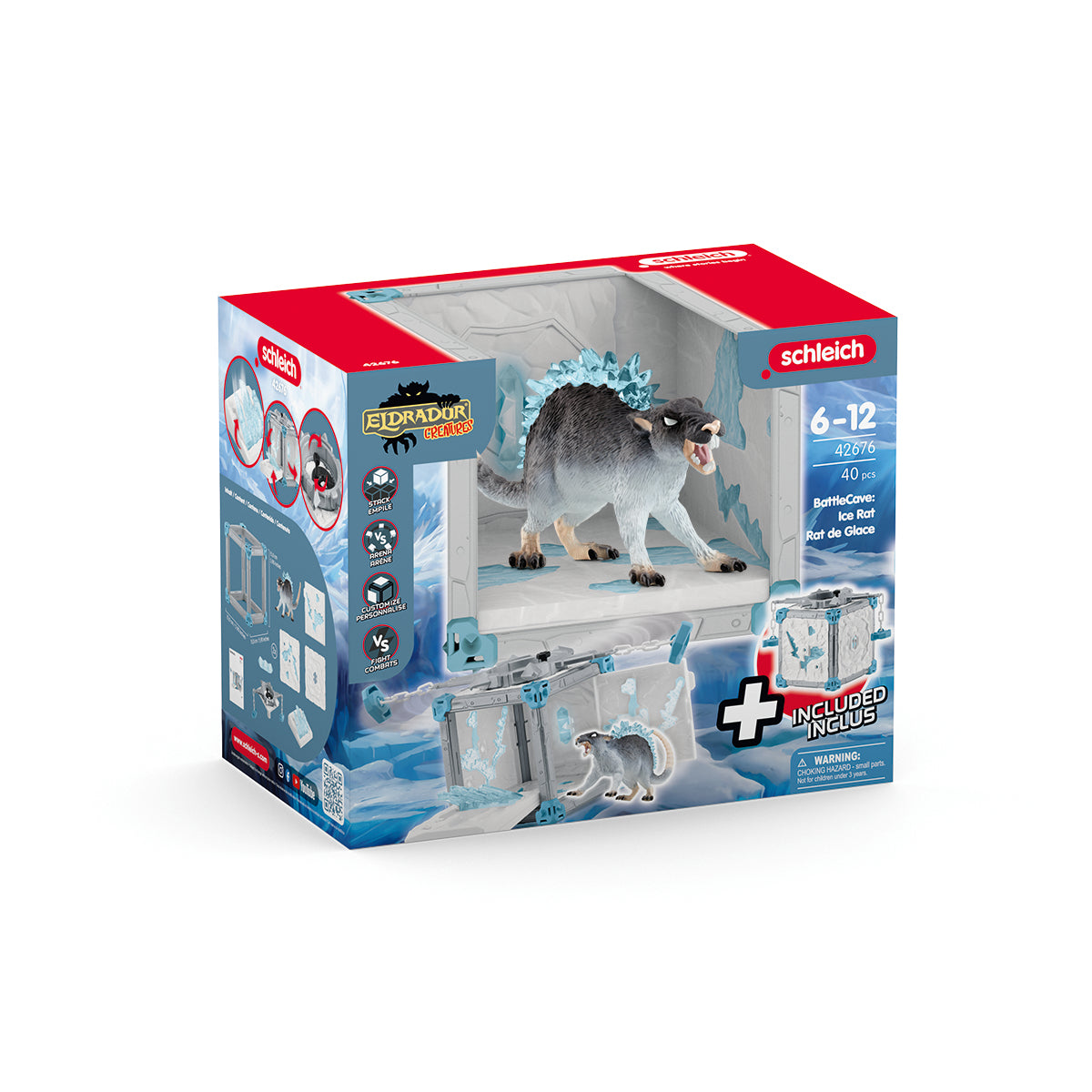BattleCave Rat de Glace, Extension de l'arene, SCHLEICH 42676 Eldrador Creatures, des 7 ans