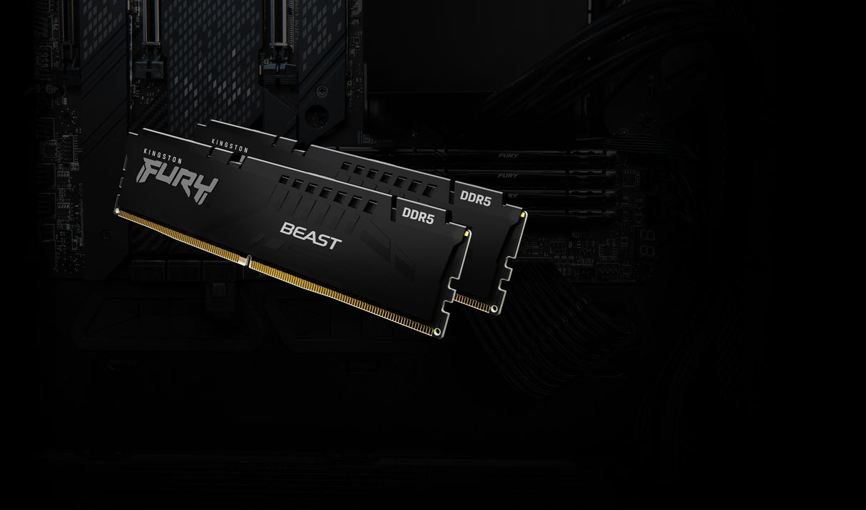Kit Barrettes mémoire 32Go (2x16Go) DIMM DDR5 Kingston Fury Beast  5600MHz (Noir)