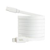 WE C ble USB-C/Lightning m le/m le plat 1m - blanc