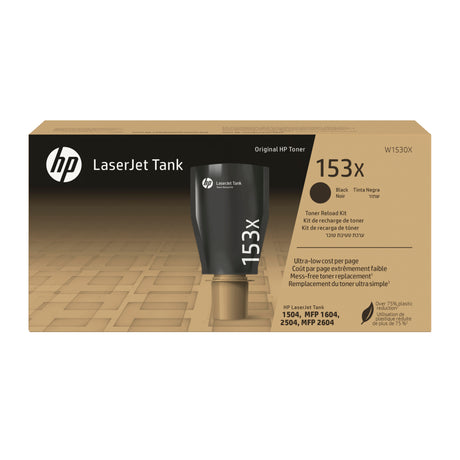 Kit de recharge de toner noir Authentique- HP - HP 153X - Pour LaserJet Tank (W1530X)
