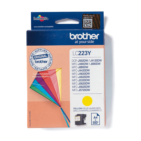 Cartouche d'encre jaune Brother LC223Y pour DCP-J4120DW, MFC-J4420DW, MFC-J5320DW, MFC-J4620DW, MFC-J5620DW, MFC-J5720DW