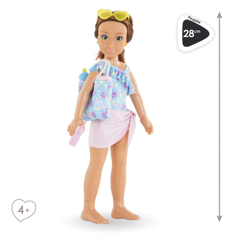 Coffret Zoé a la plage - COROLLE GIRLS - Poupée mannequin - 5 accessoires - 28 cm - Des 4 ans