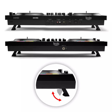 HERCULES DJCONTROL INPULSE T7 - Contrôleur DJ motorisé noir avec deux platines