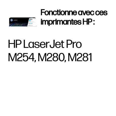 Cartouche de toner cyan HP 203A authentique pour HP Color LaserJet Pro M254/M280/M281 - HP