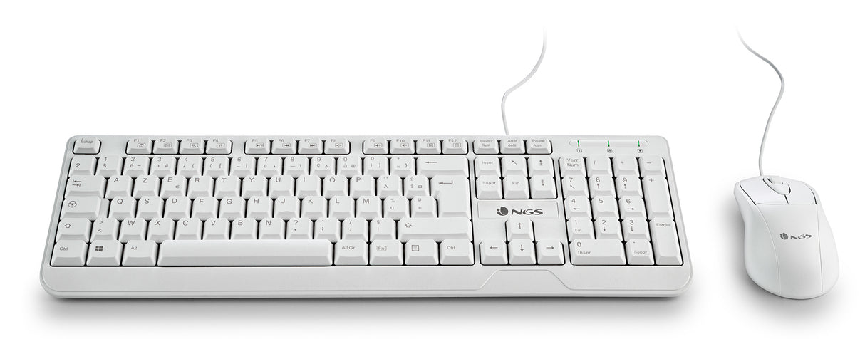 Pack 2en1 (Clavier/Souris) NGS Cocoa (Blanc)
