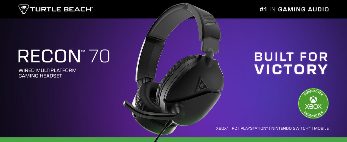 Casque de gaming multi-plateforme - TURTLE BEACH - Recon 70X - Noir