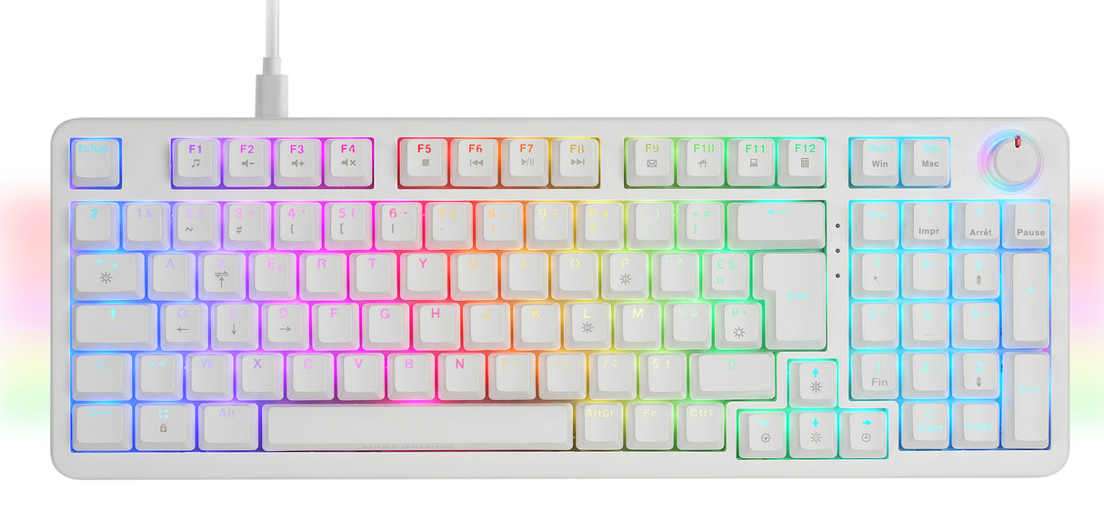 Clavier Gamer mécanique (Yellow Switch) Mars Gaming MKPro RGB (Blanc)
