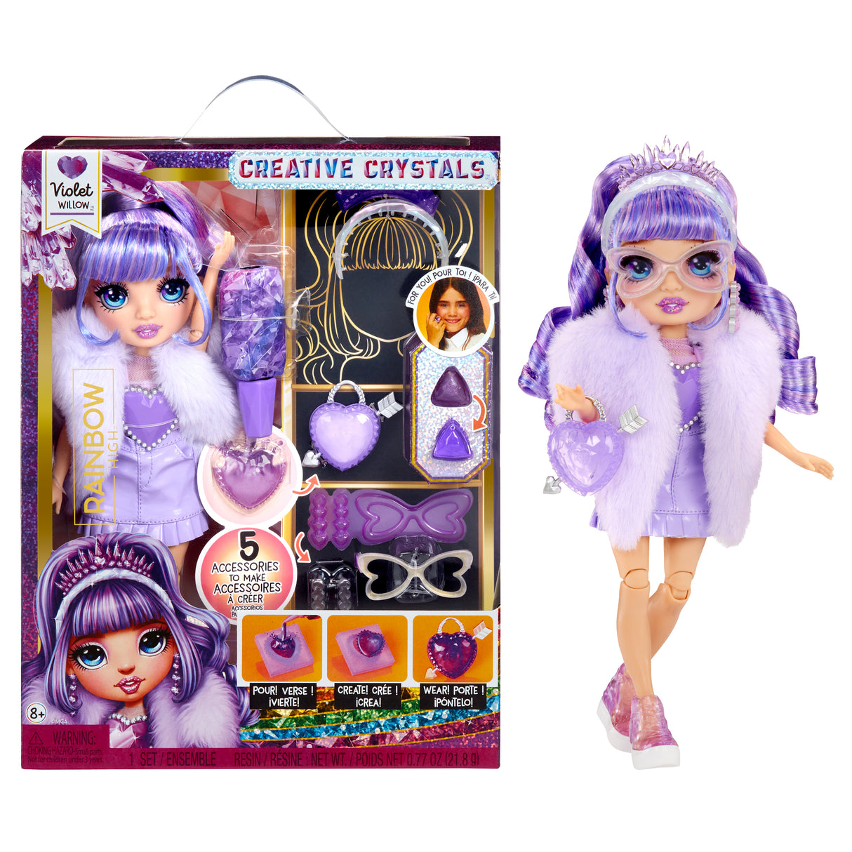 Rainbow High Cristal Poupée Mannequin 27 cm - Violet