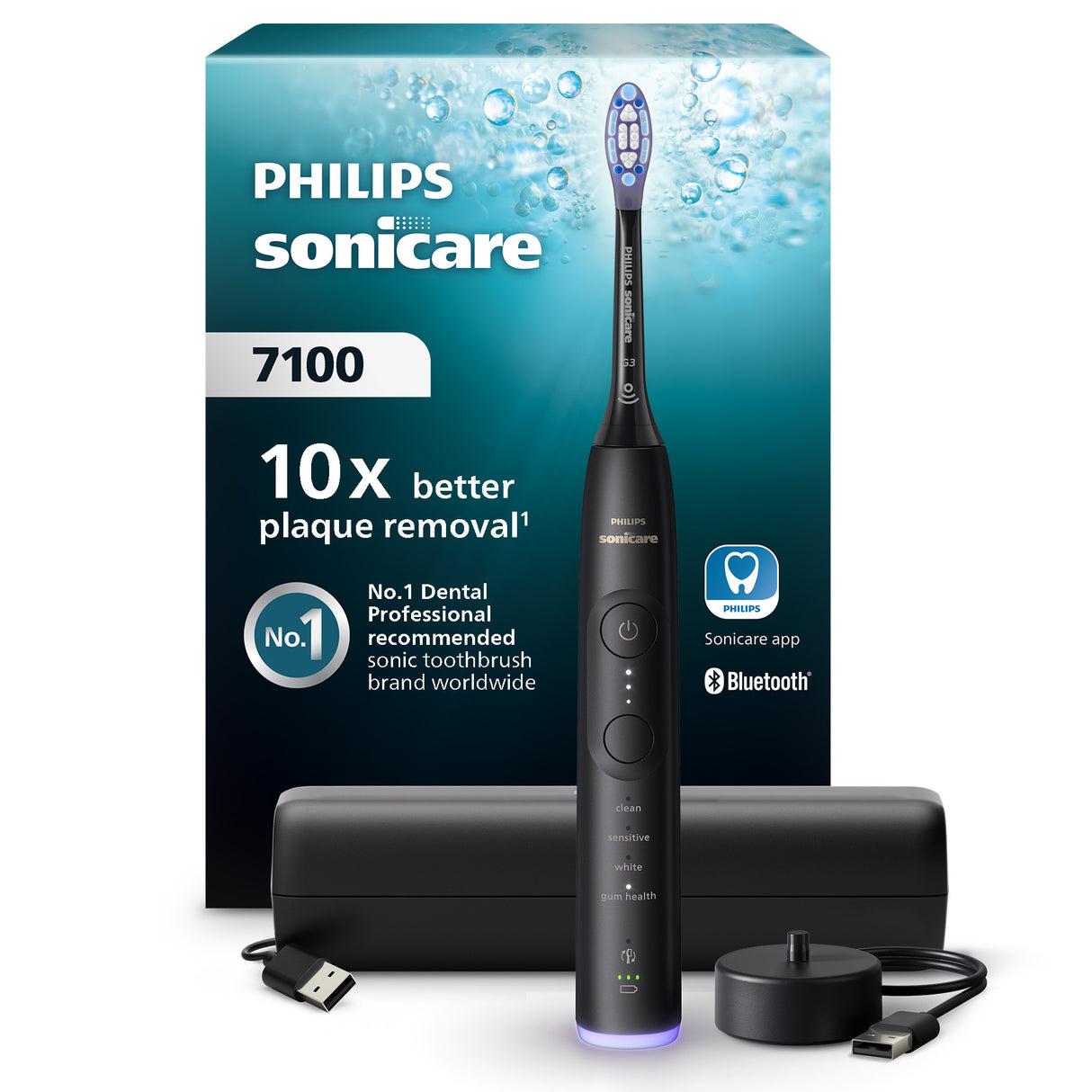 Brosse a dents - PHILIPS - HX7421/01 - Sonicare - Serie 7100 - Noir - Eléctrique