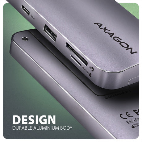 Station d'accueil portable USB-C 3.2 Axagon HMC-6GM2 avec lecteur SSD (Gris)